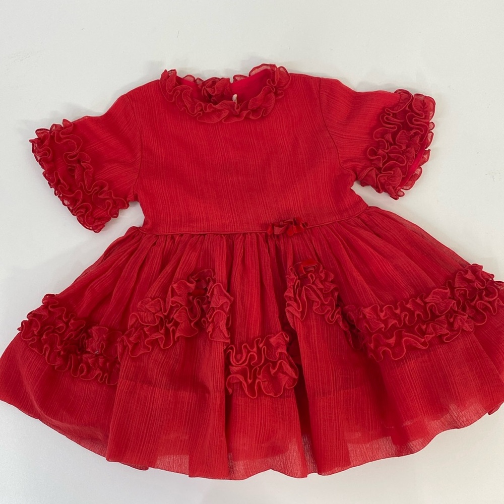 Red Ruffle Party Dress for Girls